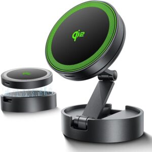 Home threekey magnetic wireless car charger mount – 15w fast charging phone holder