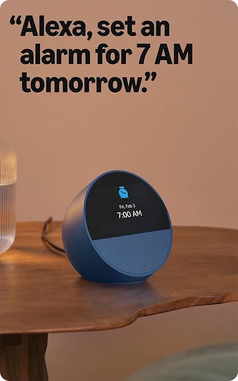 amazon echo spot smart alarm clock with alexa – black amazon echo spot smart alarm clock with alexa – black