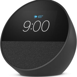 amazon echo spot smart alarm clock with alexa – black