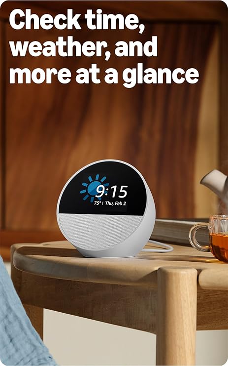 amazon echo spot smart alarm clock with alexa – black amazon echo spot smart alarm clock with alexa – black